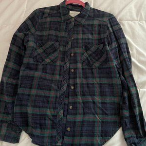 Dark Green and Red Abercrombie Flannel